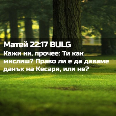 Picture 02 - Матей 22:17 BULG - Кажи ни, прочее: Ти как - Bible Verse Picture