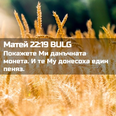 Picture 02 - Матей 22:19 BULG - Покажете Ми данъчната - Bible Verse Picture