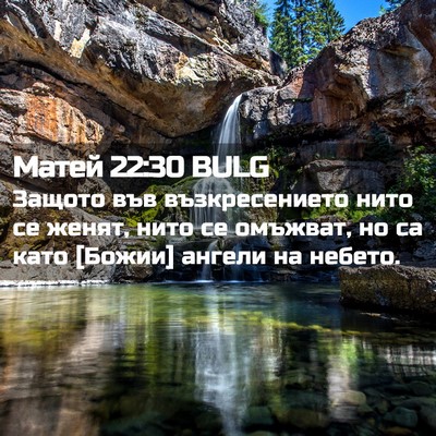 Picture 02 - Матей 22:30 BULG - Защото във възкресението - Bible Verse Picture