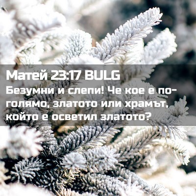 Picture 02 - Матей 23:17 BULG - Безумни и слепи! Че кое е - Bible Verse Picture