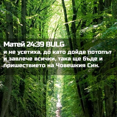 Picture 02 - Матей 24:39 BULG - и не усетиха, до като дойде - Bible Verse Picture