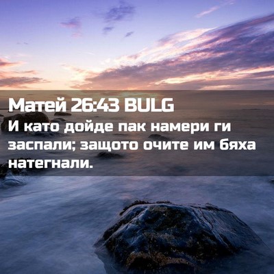 Picture 02 - Матей 26:43 BULG - И като дойде пак намери ги - Bible Verse Picture