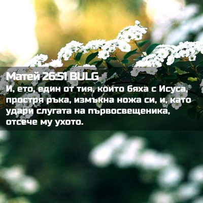 Picture 02 - Матей 26:51 BULG - И, ето, един от тия, които - Bible Verse Picture