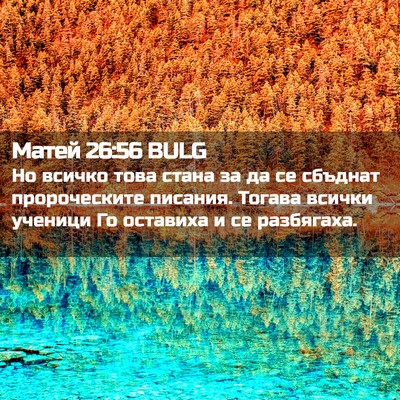 Picture 02 - Матей 26:56 BULG - Но всичко това стана за да - Bible Verse Picture