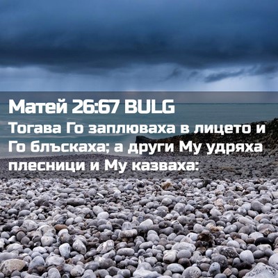 Picture 02 - Матей 26:67 BULG - Тогава Го заплюваха в - Bible Verse Picture