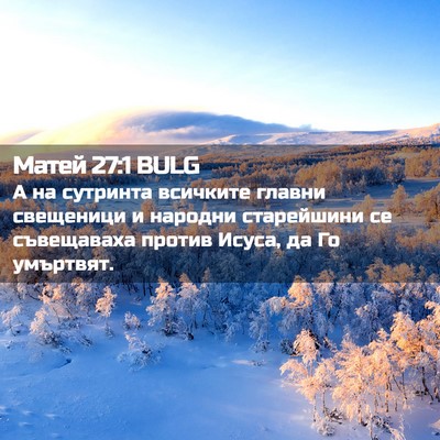 Picture 02 - Матей 27:1 BULG - А на сутринта всичките - Bible Verse Picture