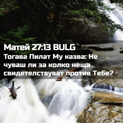 Picture 02 - Матей 27:13 BULG - Тогава Пилат Му казва: Не - Bible Verse Picture