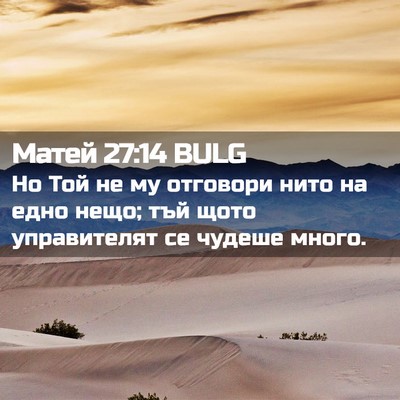 Picture 02 - Матей 27:14 BULG - Но Той не му отговори нито - Bible Verse Picture