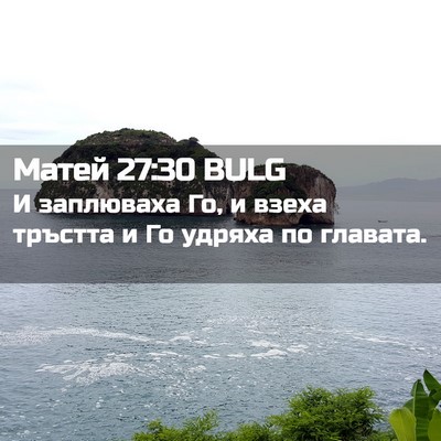 Picture 02 - Матей 27:30 BULG - И заплюваха Го, и взеха - Bible Verse Picture