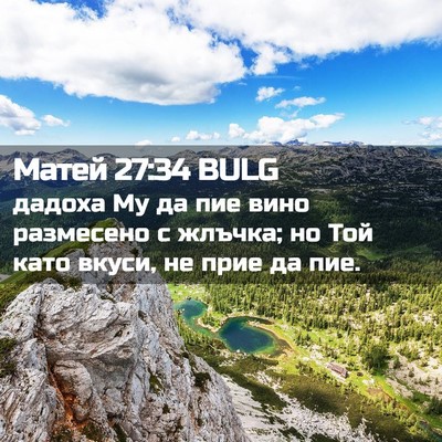 Picture 02 - Матей 27:34 BULG - дадоха Му да пие вино - Bible Verse Picture