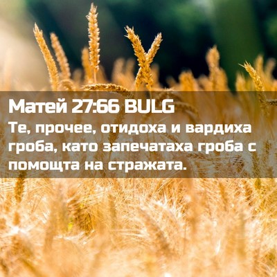 Picture 02 - Матей 27:66 BULG - Те, прочее, отидоха и - Bible Verse Picture