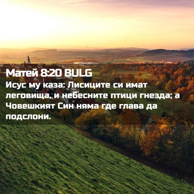 Picture 02 - Матей 8:20 BULG - Исус му каза: Лисиците си - Bible Verse Picture