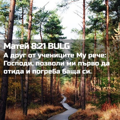 Picture 02 - Матей 8:21 BULG - А друг от учениците Му - Bible Verse Picture