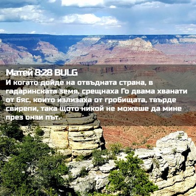 Picture 02 - Матей 8:28 BULG - И когато дойде на - Bible Verse Picture