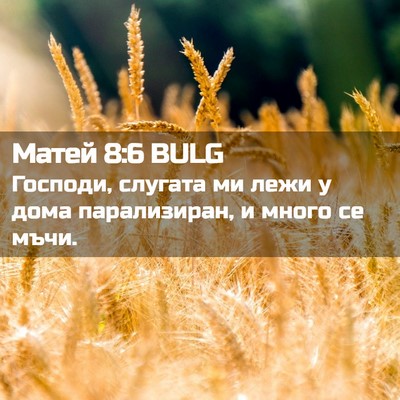 Picture 02 - Матей 8:6 BULG - Господи, слугата ми лежи у - Bible Verse Picture