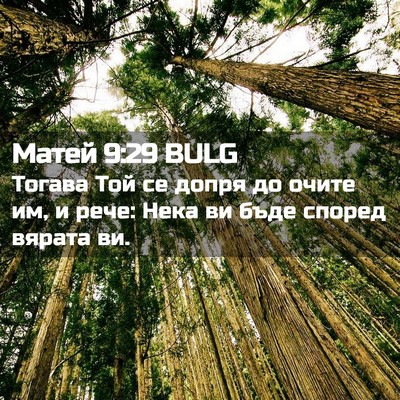 Picture 02 - Матей 9:29 BULG - Тогава Той се допря до - Bible Verse Picture