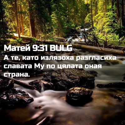 Picture 02 - Матей 9:31 BULG - А те, като излязоха - Bible Verse Picture