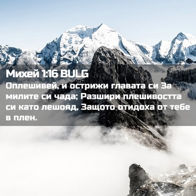 Picture 02 - Михей 1:16 BULG - Оплешивей, и острижи - Bible Verse Picture