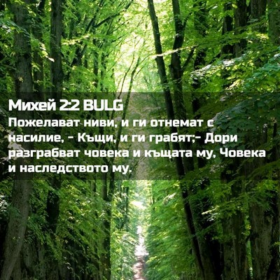 Picture 02 - Михей 2:2 BULG - Пожелават ниви, и ги - Bible Verse Picture