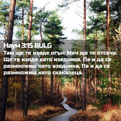 Picture 02 - Наум 3:15 BULG - Там ще те изяде огън; Меч ще - Bible Verse Picture