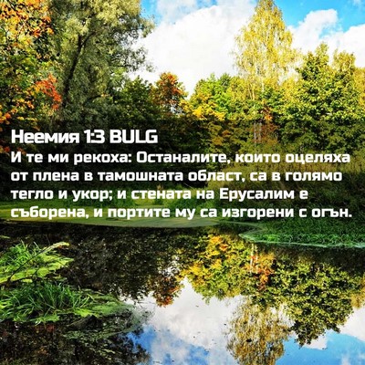 Picture 02 - Неемия 1:3 BULG - И те ми рекоха: Останалите, - Bible Verse Picture