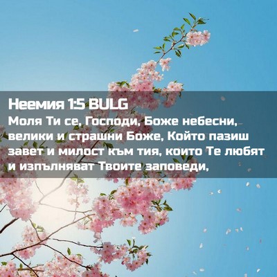 Picture 02 - Неемия 1:5 BULG - Моля Ти се, Господи, Боже - Bible Verse Picture