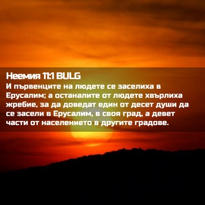 Picture 02 - Неемия 11:1 BULG - И първенците на людете се - Bible Verse Picture