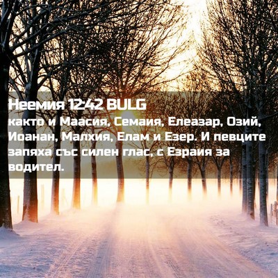 Picture 02 - Неемия 12:42 BULG - както и Маасия, Семаия, - Bible Verse Picture