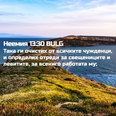 Picture 02 - Неемия 13:30 BULG - Така ги очистих от - Bible Verse Picture