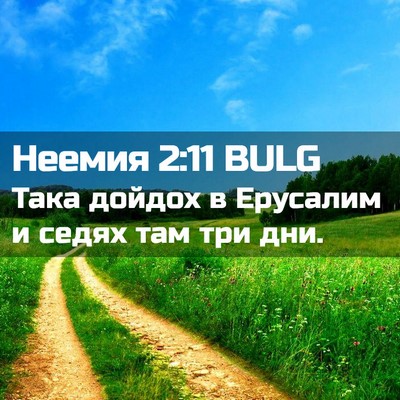 Picture 02 - Неемия 2:11 BULG - Така дойдох в Ерусалим и - Bible Verse Picture