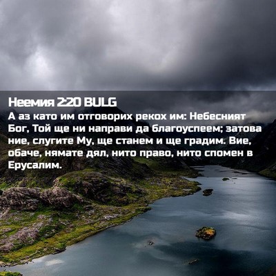 Picture 02 - Неемия 2:20 BULG - А аз като им отговорих - Bible Verse Picture