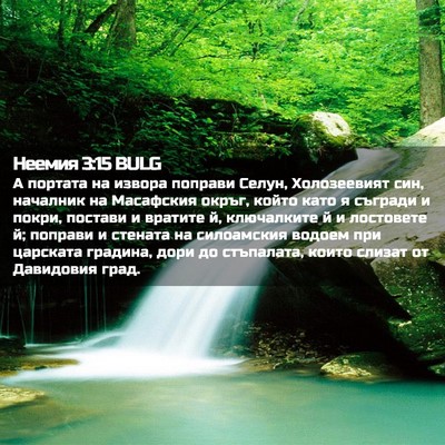 Picture 02 - Неемия 3:15 BULG - А портата на извора - Bible Verse Picture
