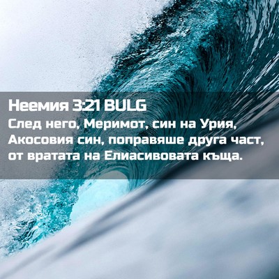 Picture 02 - Неемия 3:21 BULG - След него, Меримот, син на - Bible Verse Picture