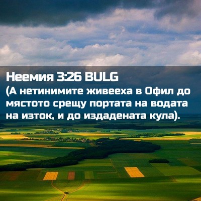 Picture 02 - Неемия 3:26 BULG - (А нетинимите живееха в - Bible Verse Picture