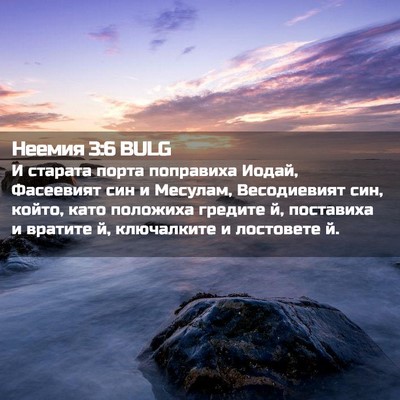 Picture 02 - Неемия 3:6 BULG - И старата порта поправиха - Bible Verse Picture