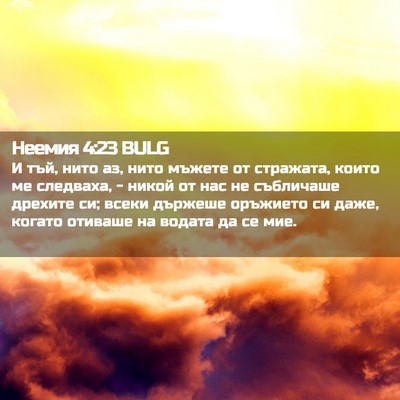 Picture 02 - Неемия 4:23 BULG - И тъй, нито аз, нито мъжете - Bible Verse Picture