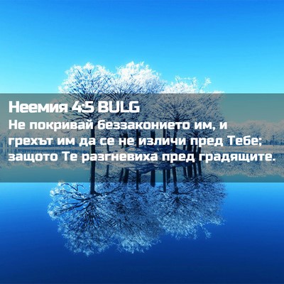 Picture 02 - Неемия 4:5 BULG - Не покривай беззаконието - Bible Verse Picture