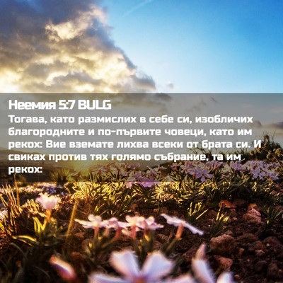 Picture 02 - Неемия 5:7 BULG - Тогава, като размислих в - Bible Verse Picture