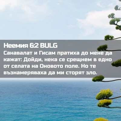 Picture 02 - Неемия 6:2 BULG - Санавалат и Гисам пратиха - Bible Verse Picture