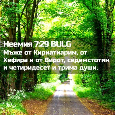Picture 02 - Неемия 7:29 BULG - Мъже от Кириатиарим, от - Bible Verse Picture
