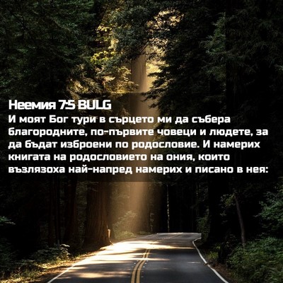 Picture 02 - Неемия 7:5 BULG - И моят Бог тури в сърцето - Bible Verse Picture