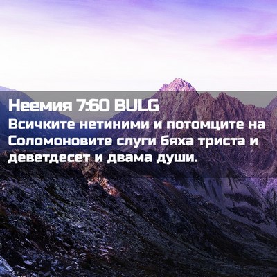 Picture 02 - Неемия 7:60 BULG - Всичките нетиними и - Bible Verse Picture