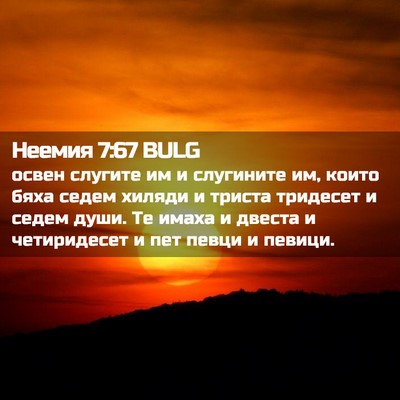 Picture 02 - Неемия 7:67 BULG - освен слугите им и - Bible Verse Picture