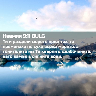Picture 02 - Неемия 9:11 BULG - Ти и раздели морето пред - Bible Verse Picture