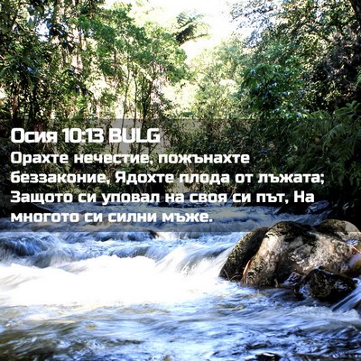 Picture 02 - Осия 10:13 BULG - Орахте нечестие, пожънахте - Bible Verse Picture