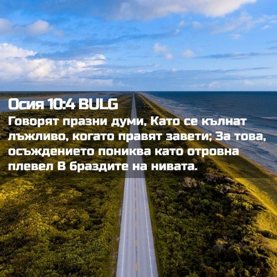 Picture 02 - Осия 10:4 BULG - Говорят празни думи, Като - Bible Verse Picture