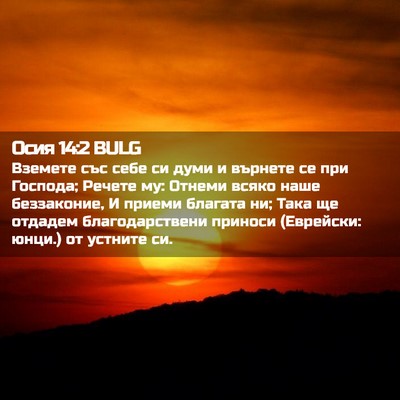 Picture 02 - Осия 14:2 BULG - Вземете със себе си думи и - Bible Verse Picture