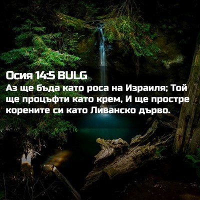 Picture 02 - Осия 14:5 BULG - Аз ще бъда като роса на - Bible Verse Picture