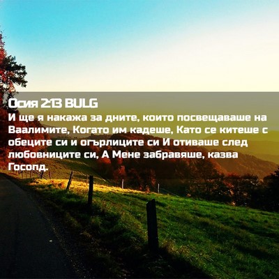 Picture 02 - Осия 2:13 BULG - И ще я накажа за дните, - Bible Verse Picture