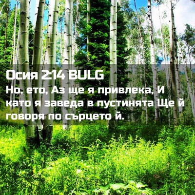 Picture 02 - Осия 2:14 BULG - Но, ето, Аз ще я привлека, И - Bible Verse Picture